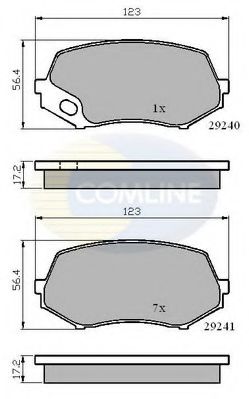 Комплект тормозных колодок, дисковый тормоз COMLINE CBP02007