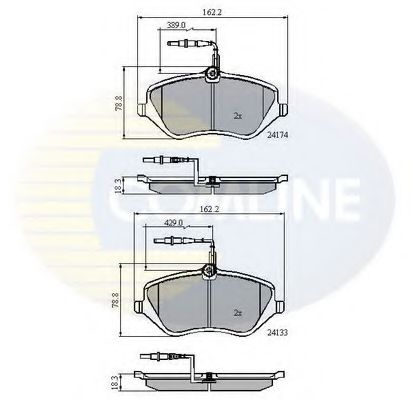 Комплект тормозных колодок, дисковый тормоз COMLINE CBP11251