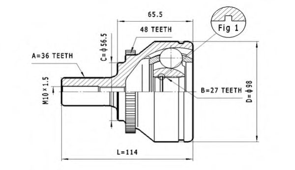 Шарнирный комплект, приводной вал STATIM C.386