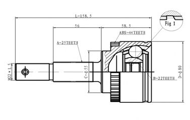 Шарнирный комплект, приводной вал STATIM C.533