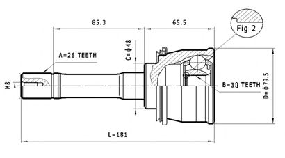 Шарнирный комплект, приводной вал STATIM C.645