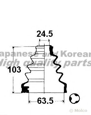 Комплект пылника, приводной вал ASHUKI 0864-0001