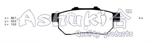 Комплект тормозных колодок, дисковый тормоз ASHUKI H025-13A