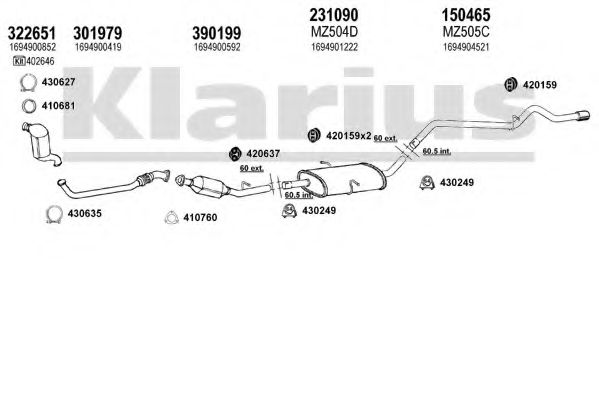 Система выпуска ОГ KLARIUS 600624E