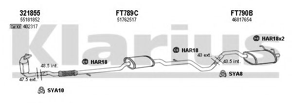 Система выпуска ОГ KLARIUS 330866U