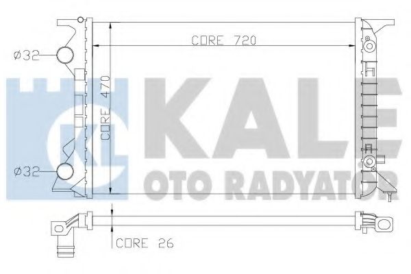 Радиатор, охлаждение двигателя KALE OTO RADYATÖR 353400