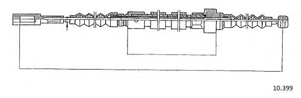 Трос, стояночная тормозная система CABOR 10.399