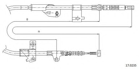 Трос, стояночная тормозная система CABOR 17.0235