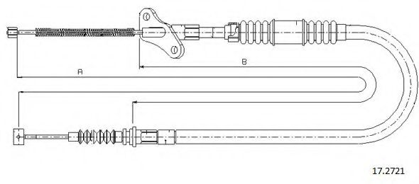 Трос, стояночная тормозная система CABOR 17.2721