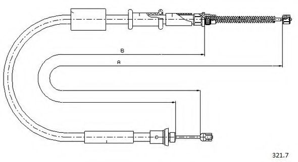 Трос, стояночная тормозная система CABOR 321.7