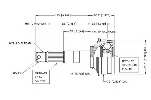 Шарнирный комплект, приводной вал VEMA 18591