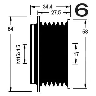Механизм свободного хода генератора CEVAM 16670