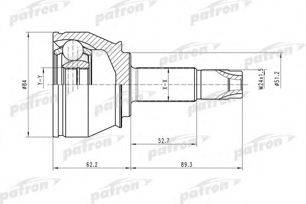 Шарнирный комплект, приводной вал PATRON PCV1419