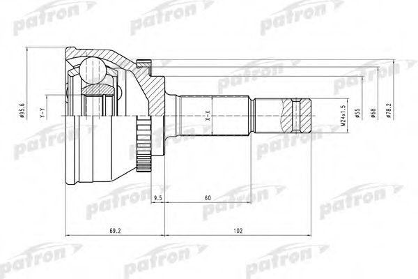 Шарнирный комплект, приводной вал PATRON PCV1477