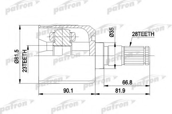 Шарнирный комплект, приводной вал PATRON PCV7301