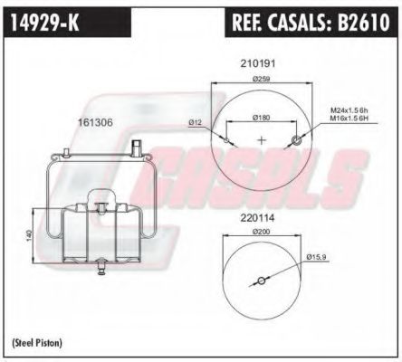 Кожух пневматической рессоры CASALS B2610