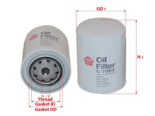 Масляный фильтр SAKURA  Automotive C-7004