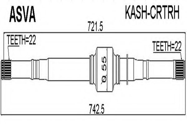 Приводной вал ASVA KASH-CRTRH