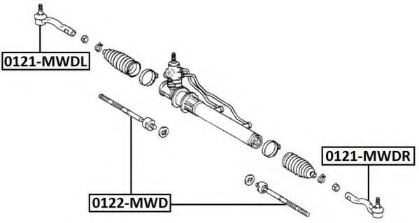 Наконечник поперечной рулевой тяги ASVA 0121-MWDL