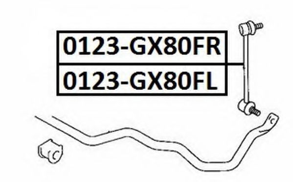 Тяга / стойка, стабилизатор ASVA 0123-GX80FR