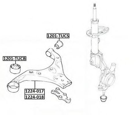 Рычаг независимой подвески колеса, подвеска колеса ASVA 1224-018