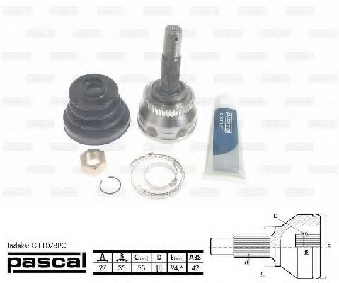 Шарнирный комплект, приводной вал PASCAL G11078PC