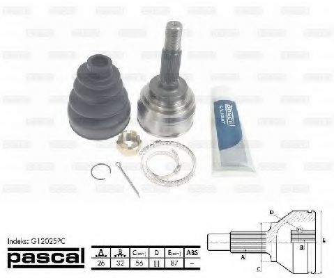 Шарнирный комплект, приводной вал PASCAL G12025PC