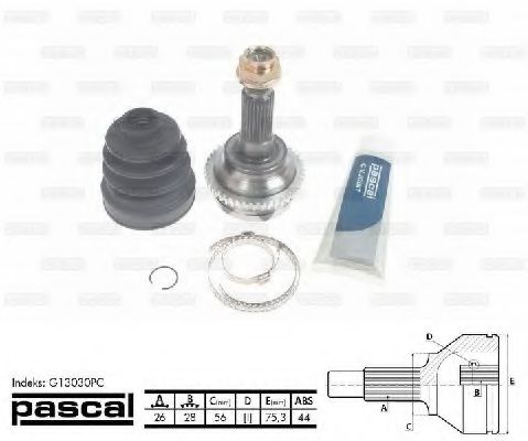 Шарнирный комплект, приводной вал PASCAL G13030PC
