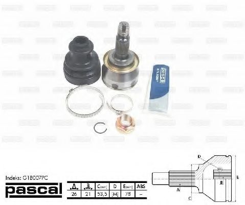 Шарнирный комплект, приводной вал PASCAL G1B007PC