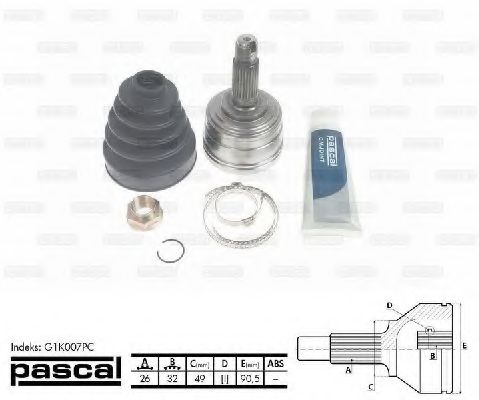 Шарнирный комплект, приводной вал PASCAL G1K007PC