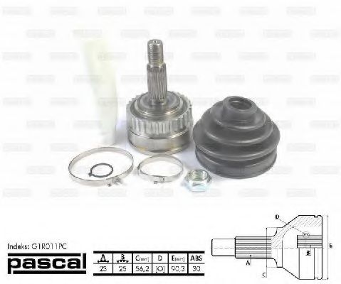 Шарнирный комплект, приводной вал PASCAL G1R011PC