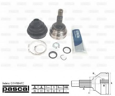 Шарнирный комплект, приводной вал PASCAL G1W004PC