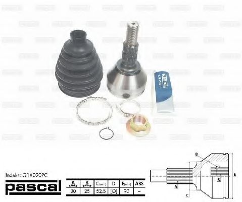 Шарнирный комплект, приводной вал PASCAL G1X020PC