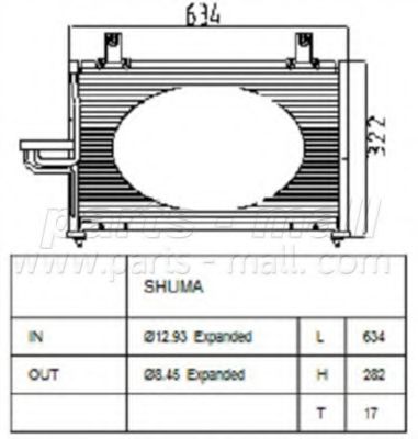 Конденсатор, кондиционер PARTS-MALL PXNCB-028