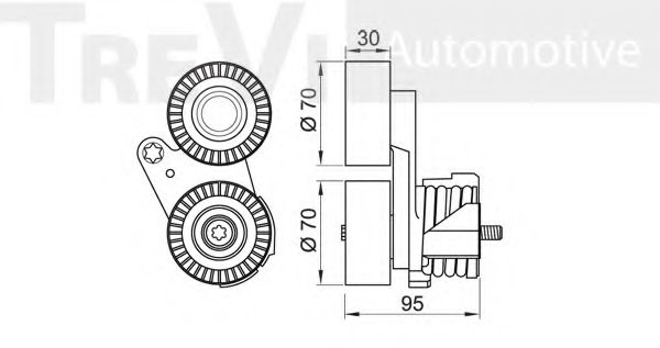 Натяжная планка, поликлиновой ремень TREVI AUTOMOTIVE TA2027