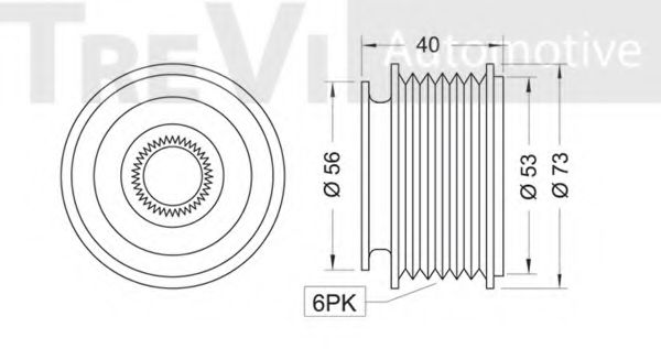Механизм свободного хода генератора TREVI AUTOMOTIVE T2067
