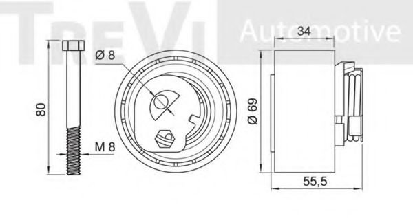 Натяжной ролик, ремень ГРМ BERTOLOTTI 18032