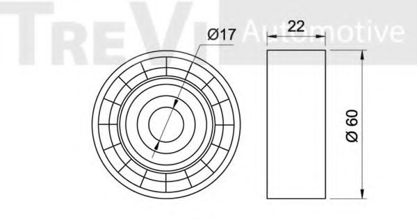 Паразитный / ведущий ролик, поликлиновой ремень TREVI AUTOMOTIVE T1939