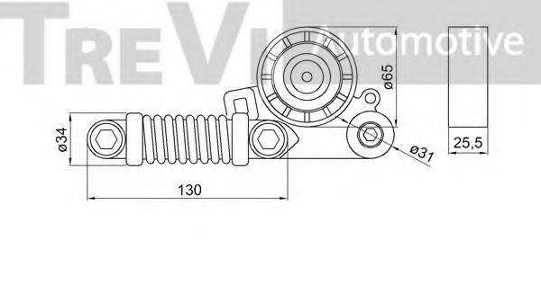 Натяжная планка, поликлиновой ремень TREVI AUTOMOTIVE TA2115
