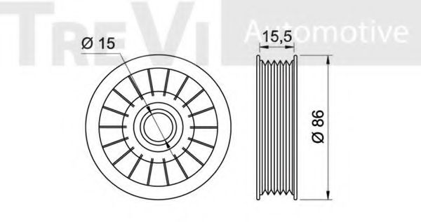 Паразитный / ведущий ролик, поликлиновой ремень TREVI AUTOMOTIVE T1979