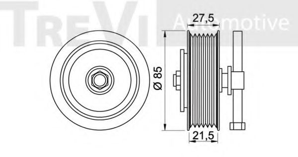 Натяжной ролик, поликлиновой  ремень TREVI AUTOMOTIVE T1997