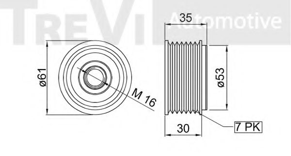 Механизм свободного хода генератора TREVI AUTOMOTIVE TC1592
