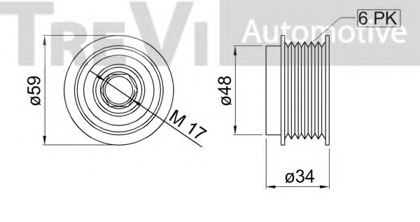 Механизм свободного хода генератора TREVI AUTOMOTIVE T3128
