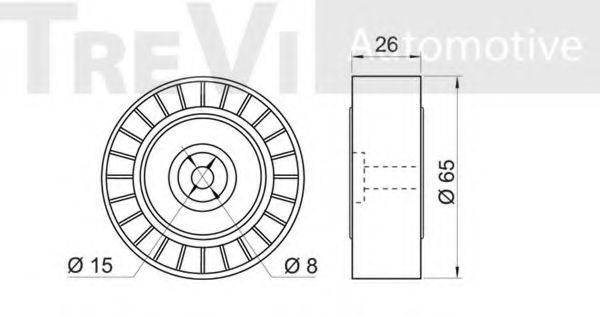 Паразитный / ведущий ролик, поликлиновой ремень TREVI AUTOMOTIVE TA1696