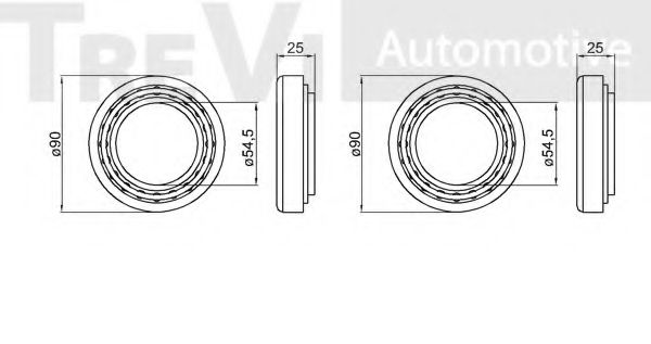 Комплект подшипника ступицы колеса TREVI AUTOMOTIVE WB1275