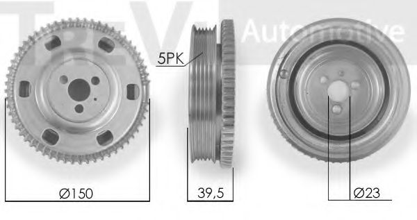 Ременный шкив, коленчатый вал TREVI AUTOMOTIVE PC1168