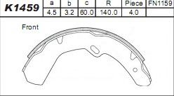 Комплект тормозных колодок ASIMCO K1459