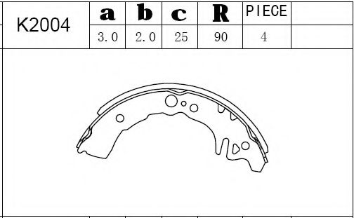 Комплект тормозных колодок ASIMCO K2004