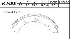 Комплект тормозных колодок ASIMCO K4453
