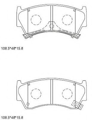 Комплект тормозных колодок, дисковый тормоз ASIMCO KD1732
